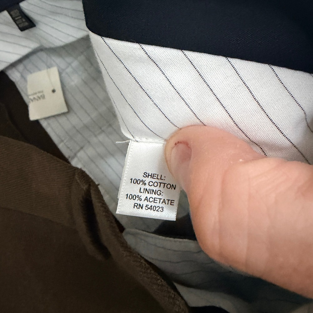 Banana Republic Dress Pants Mens 31x32 Brown Cotton Flat Front Straight Leg NWT - Picture 4 of 6